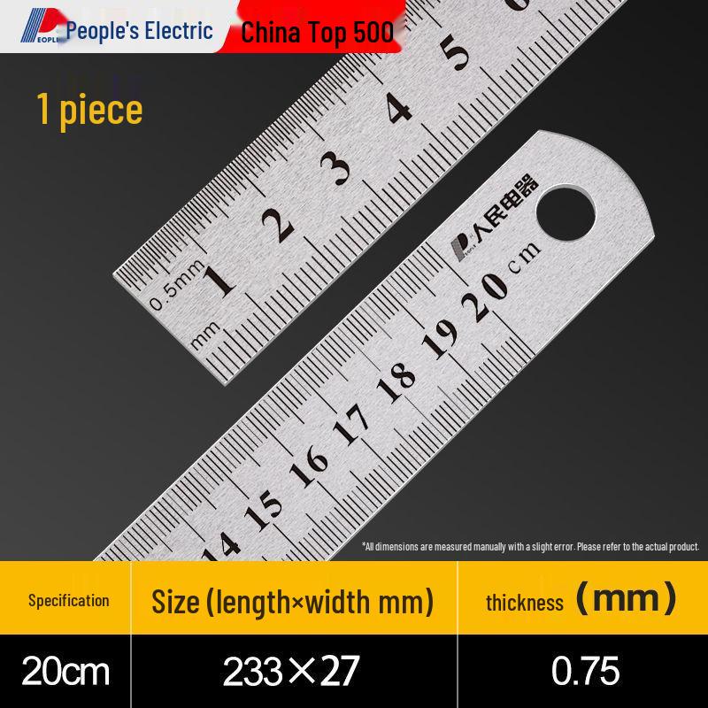 Multifunctional Extra-Thick Stainless Steel Ruler for Students, 15/30cm - Ideal for Drawing and Measurement.
