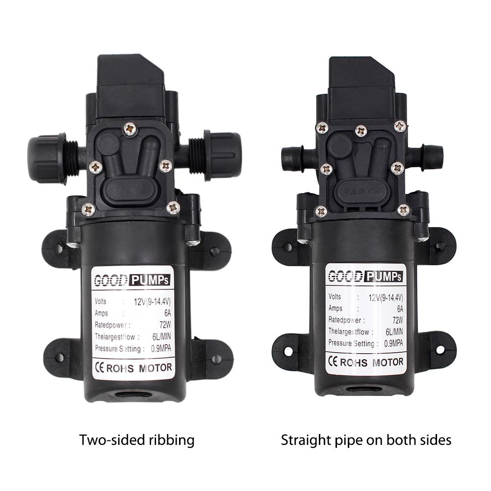 Pompă de apă cu micro diafragmă de înaltă presiune 12V 72W Comutator automat cu autoamorsare 130PSI 6L/Min Pompă de apă pulverizator