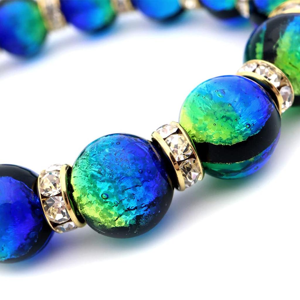 Świecąca bransoletka ze szkła Firefly Kerama Marine Glitter Okinawa Power Stone Obwód wewnętrzny 15 cm [ZŁOTY KAMIEŃ] Ok.