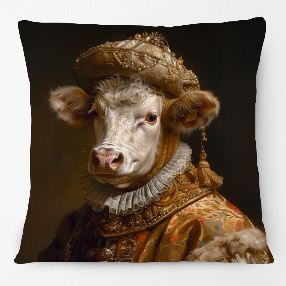 Renaissance Animal Painting Tiger Leopard Lion Deer Cow Goat Print Cushion Cover Home Decorative Pillow Case