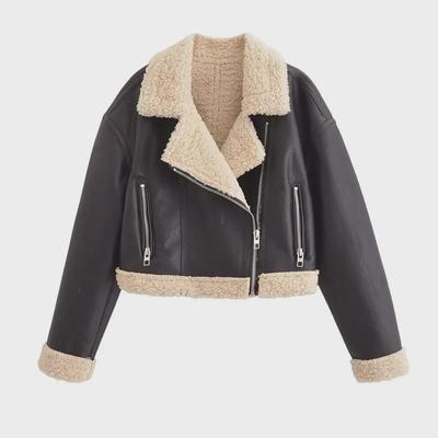 2024 European & American Women's Fashion Fur Lapel Zipper Coat - Autumn/Winter Collection