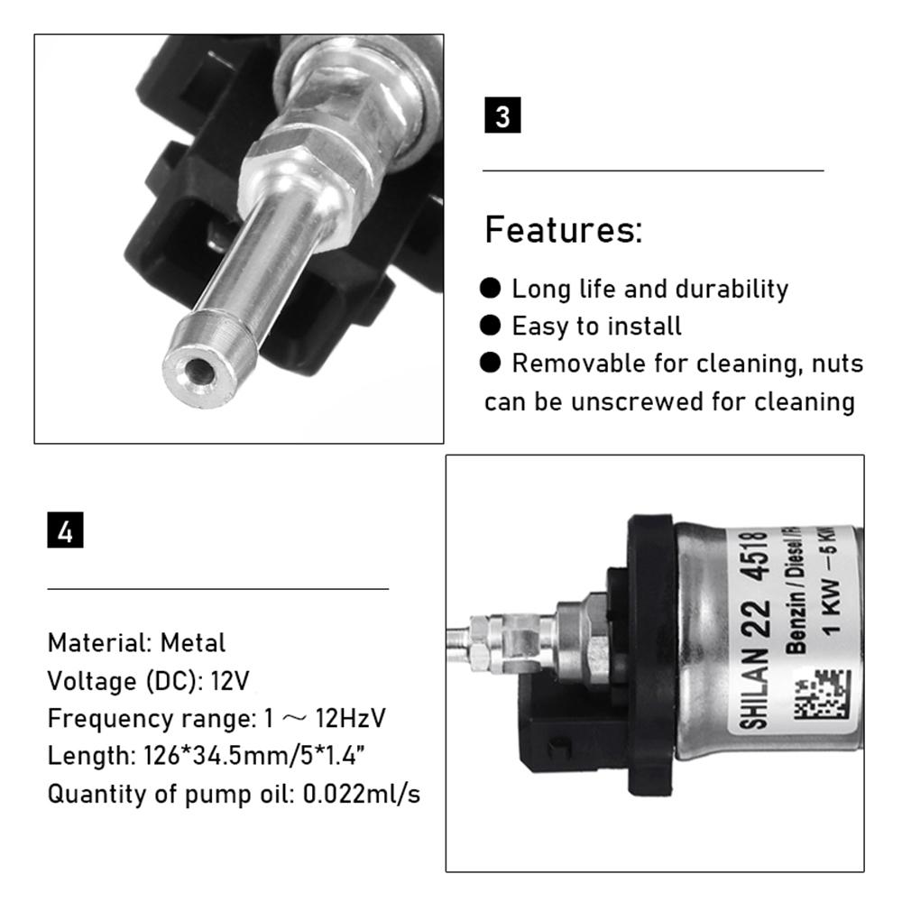 12V 22ML Car Upgrade Ultra-low Noise Heater Fuel Pump Universal for Eberspacher Car Heater Fuel Pump Air Diesel Heater Pump