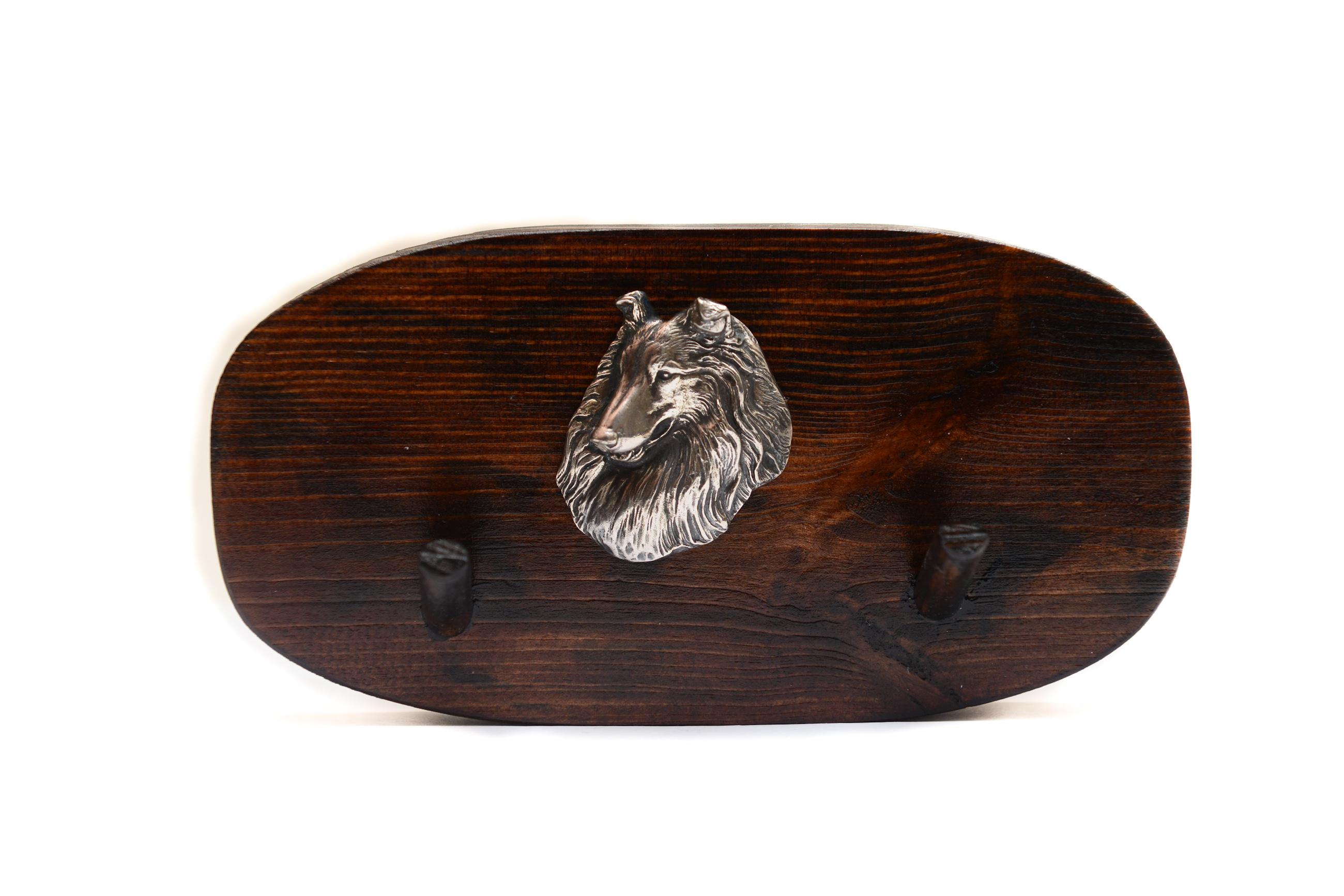 

Collie Rough, Long-Haired Collie - accessory rack, dog medal rack, key hooks by Art-Dog коричневий