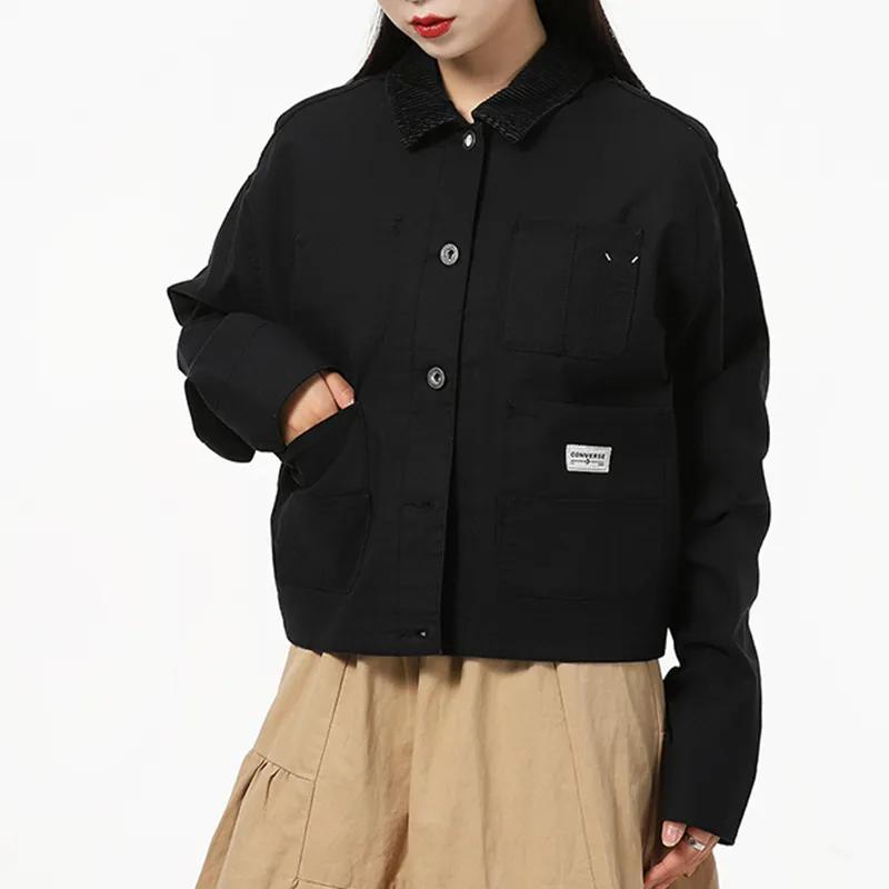 Converse Jackets Women's Black Lapel Moderate Workwear (Unisex) Jackets 10021081 A01