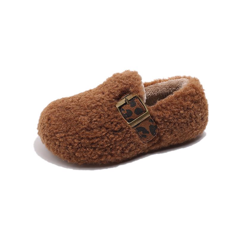 Winter Warm Fleece Baby Shoes: Soft Sole, Closed Heel, Thick Cotton for Girls