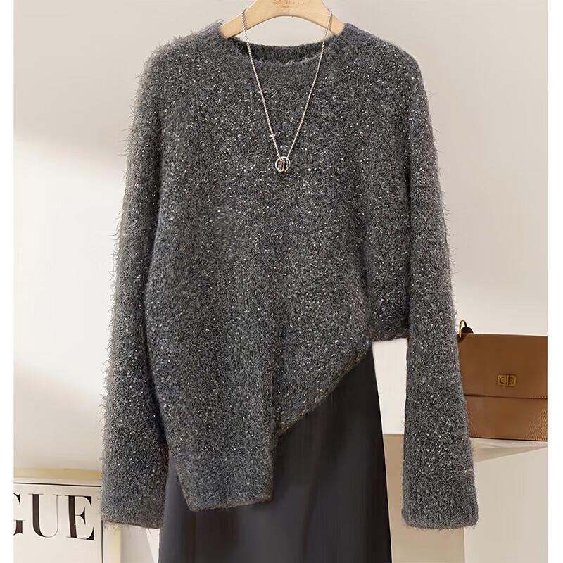 

Женский топ с пайетками, вязаный, с длинным рукавом One Size