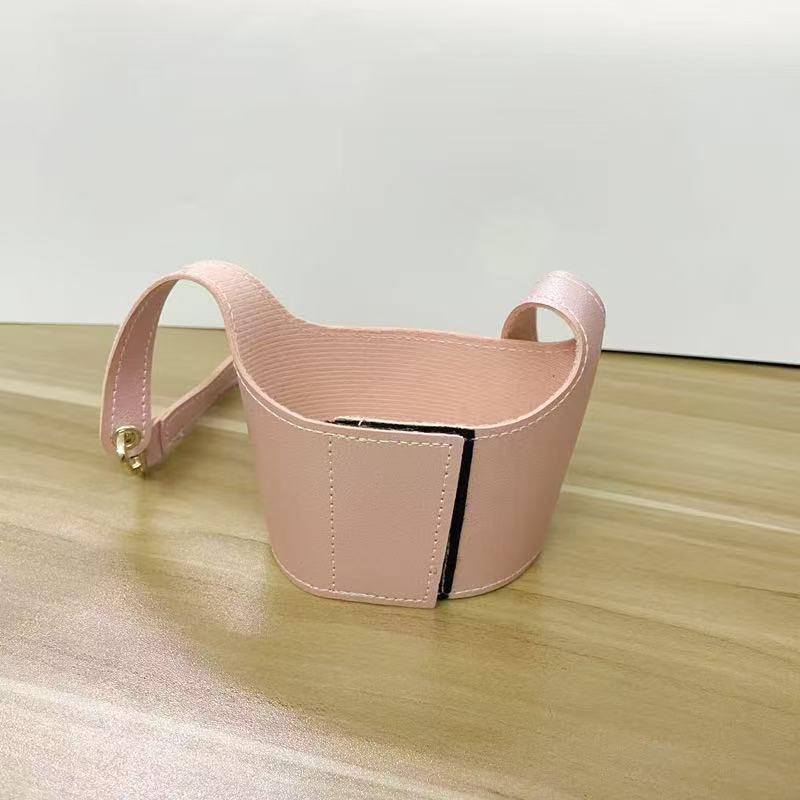 Leather Cup Cover Pouch Portable Water Bottle Sleeve Bag Leather Carrying Strap Insulating Cups Milk Tea Coffee Cups Accessories