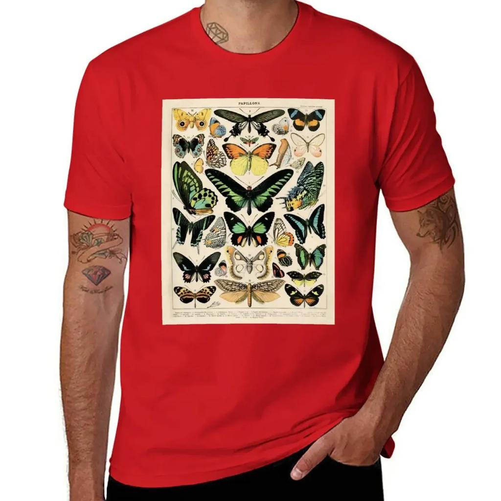 T-shirt poster farfalla vintage vestiti carini top estivo vestiti hippie t-shirt uomo