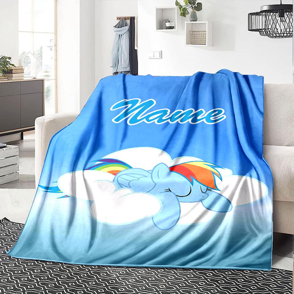 Customizable My Little Pony6 Throw Blanket – Personalized Name, All-Season Cozy Snug Blanket, Machine Washable, Personalized Blanket