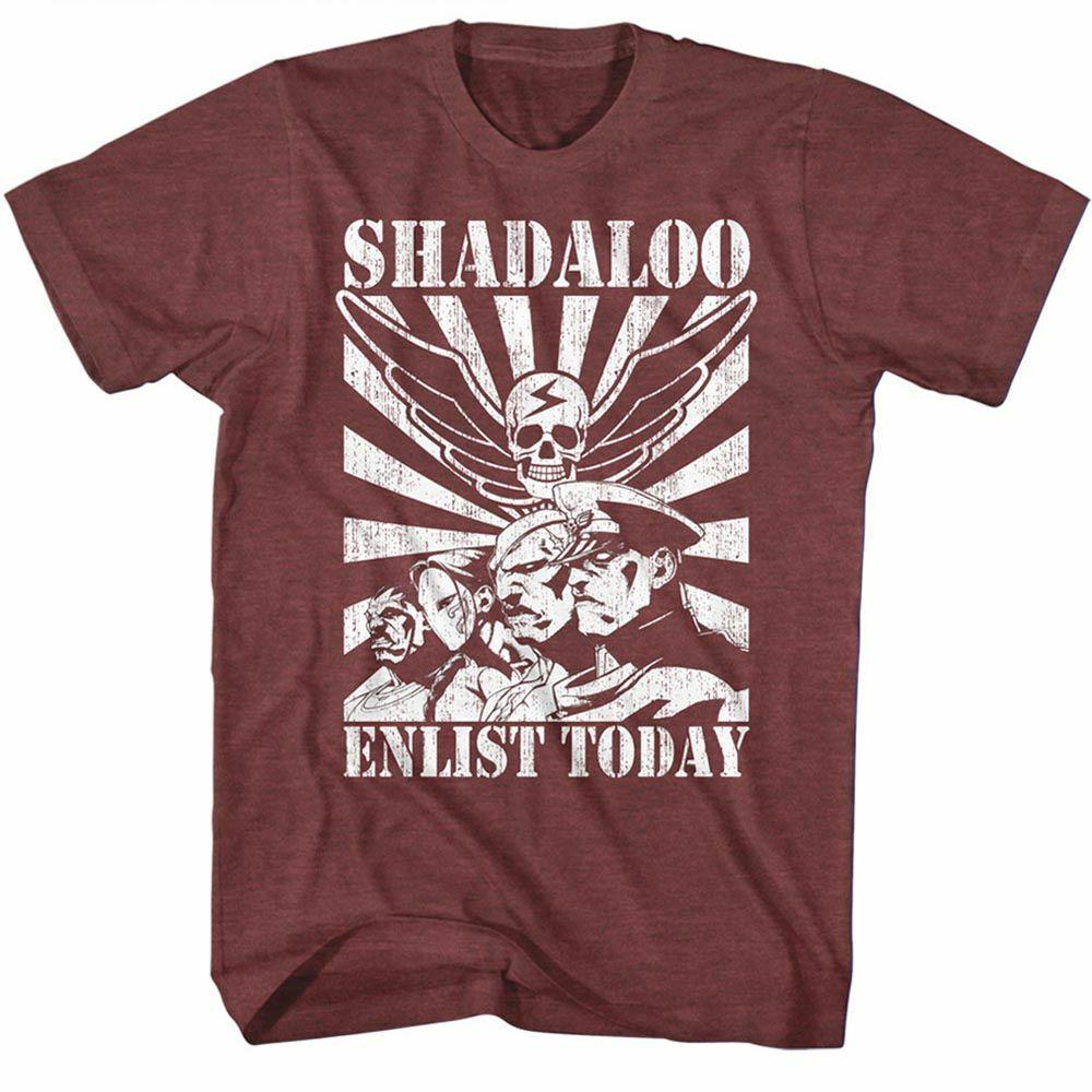 Street Fighter Enlist Today Vintage Maroon Heather Adult T-Shirt XXXL