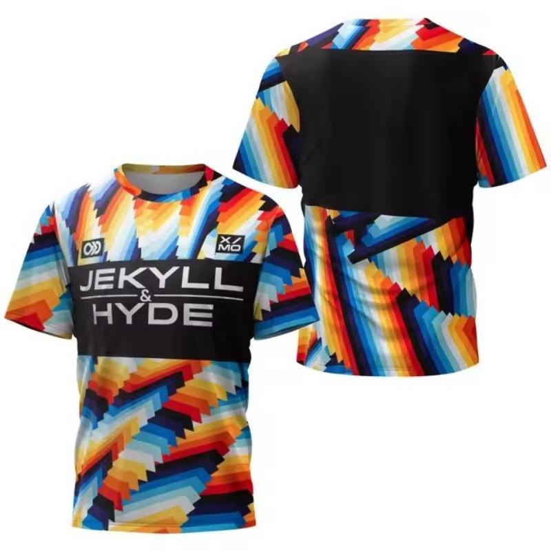 Modern Neon Pattern Men's Table Tennis T-Shirt Men Summer Tennis Badminton T-Shirt Top Table Tennis Club Quick Dry Short Sleeved