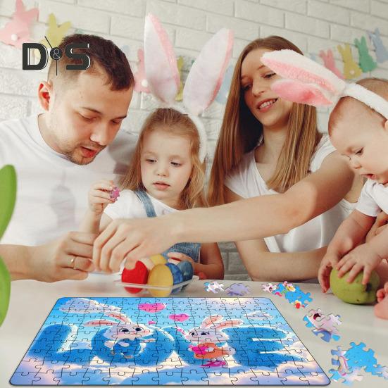 130ks/sada Pár Skládačka Králík Valentýn LÁSKA Zajíček logická hra Děti Dospělí Vzdělávací papírové puzzle Hračka Domácí dekorace