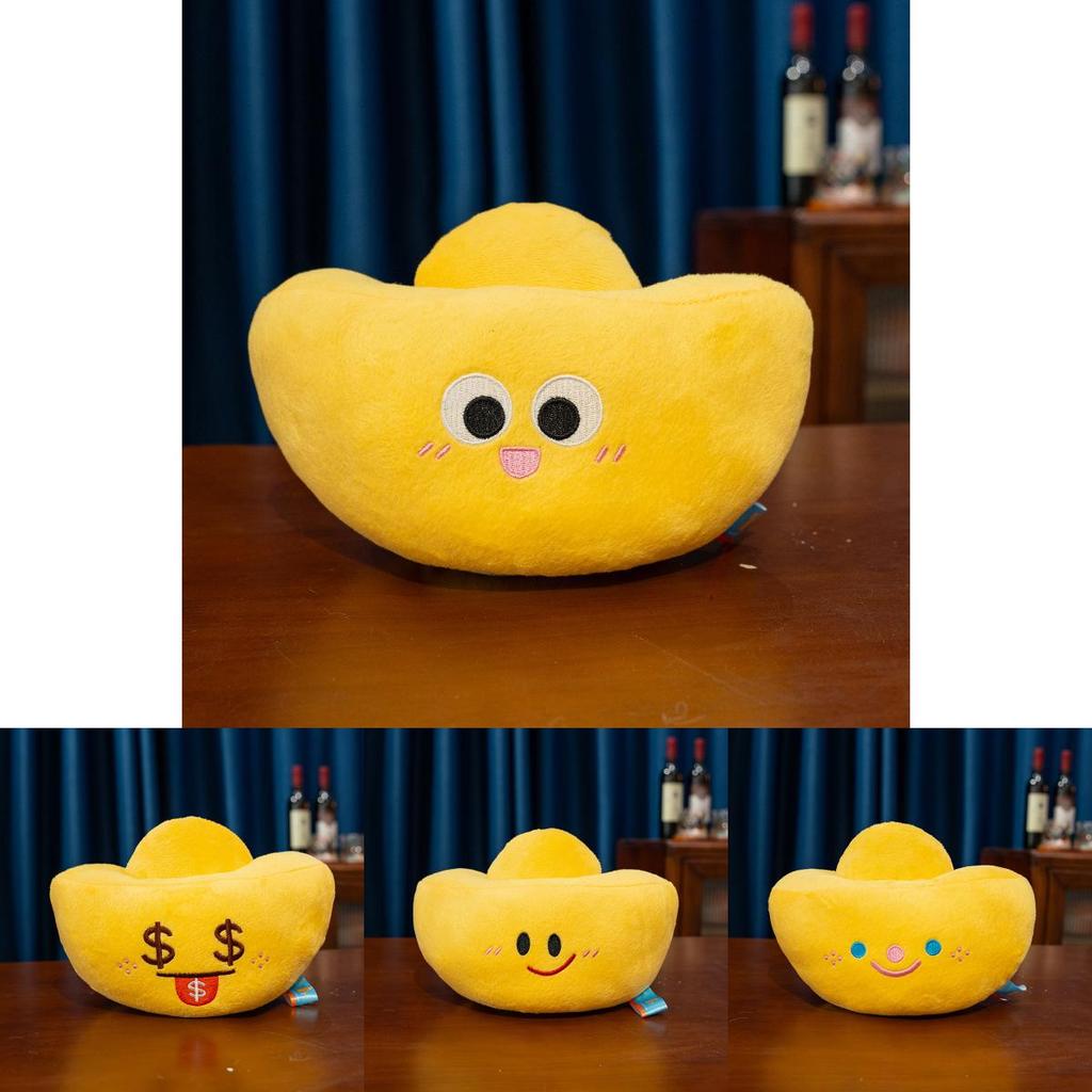 Lucky Gold Ingot Plush Toy With Soft Cotton Filling For Chinese New Year Gift And Home Decor