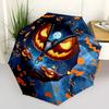 1pc Halloween Jack-o'-Lantern Zipper Umbrella Automatic Opening & Closing, Portable 3-Fold Design with 8-Bone Iron Frame, Outdoor for Festive Gif