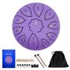 6-inch 11-Note Metal Tongue Drum with Storage Bag, Perfect for Yoga, Meditation, Healing, Prayer, and Fatigue Relief (Purple)