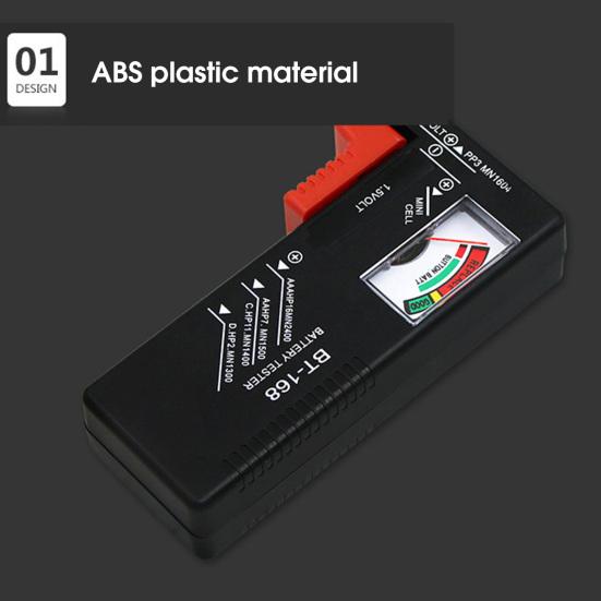 BT-168 Small Battery Tester Professional Simple Use No Battery Required High Precision Battery Checker for 1.5V 9V Button Cell Battery