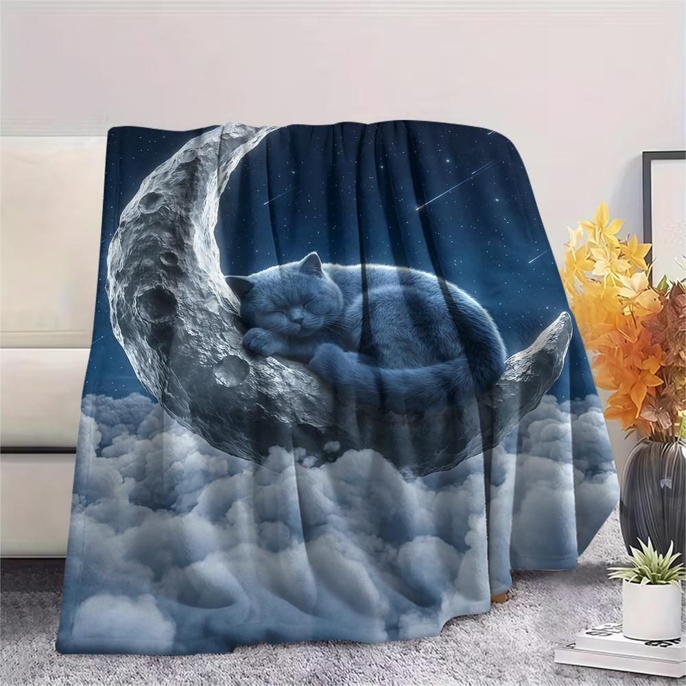 Sleeping clouds small animals Print Flannel Blanket,High quality Comfortable for All Seasons,Home Decor,Warmth and Comfort,Perfect for Christmas Gifts
