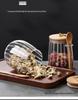 Transparent High-Borosilicate Glass Kitchen Storage Jars with Lids and Spoons