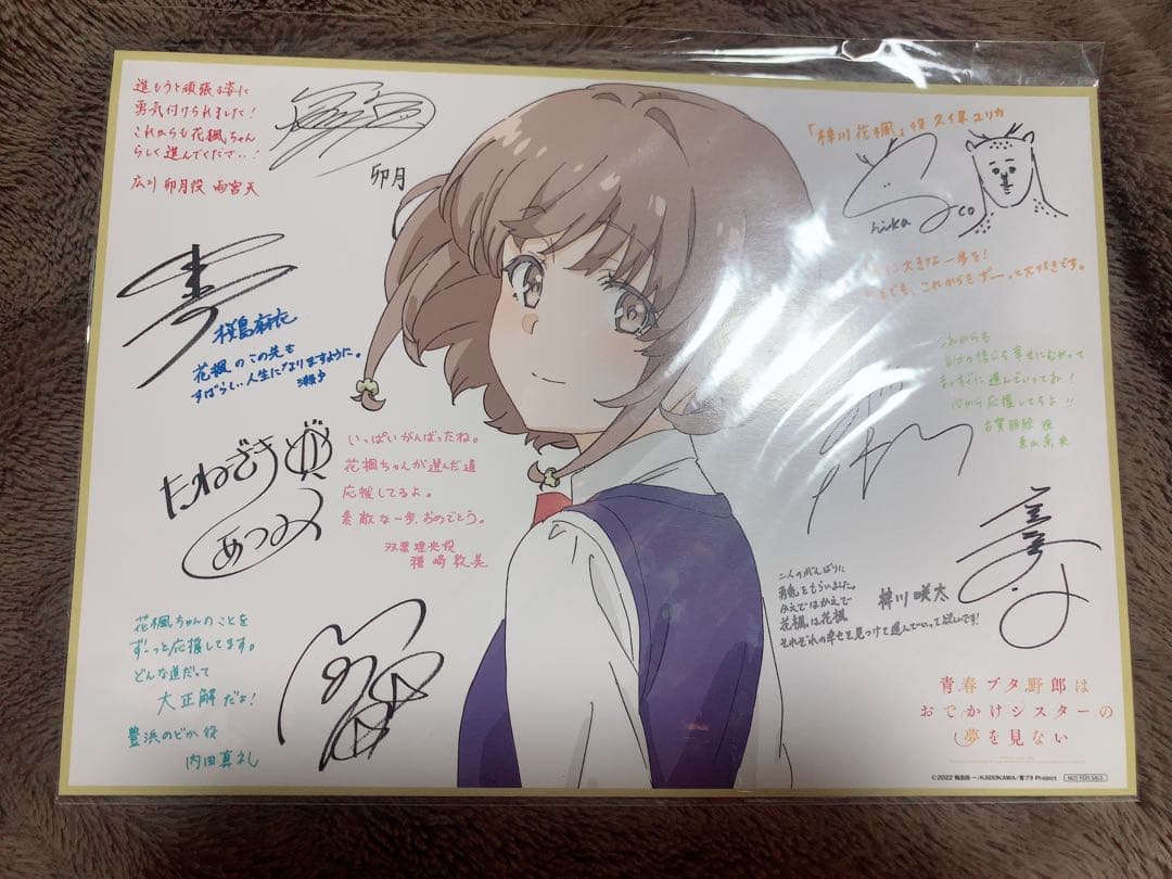 [USED] Rascal Does Not Dream of Going Out Sister Bonus Illustration Board Portrait Aobuta