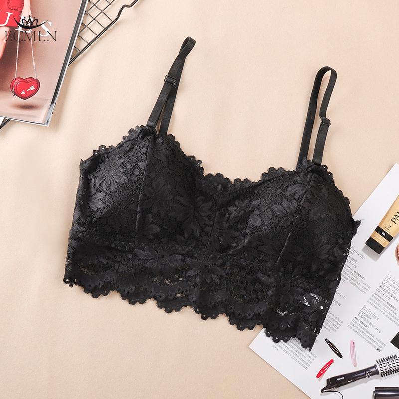 Spetsblomma Vacker Rygg BH Wrap Bröst Tubtopp Vadderad Anti-exponerings BH Damer Flickor V-ringad Camisole BH