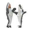 Shark Adult Cartoon Onesie Pajamas & Sleeping Bag - Coral Fleece Animal Robe Homewear
