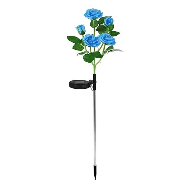 5 Head LED Solar Simulation Rose Flower Solar LED Light Garden Yard Lawn Night Lamp Landscape Garden Home Christmas Decoration Flowers