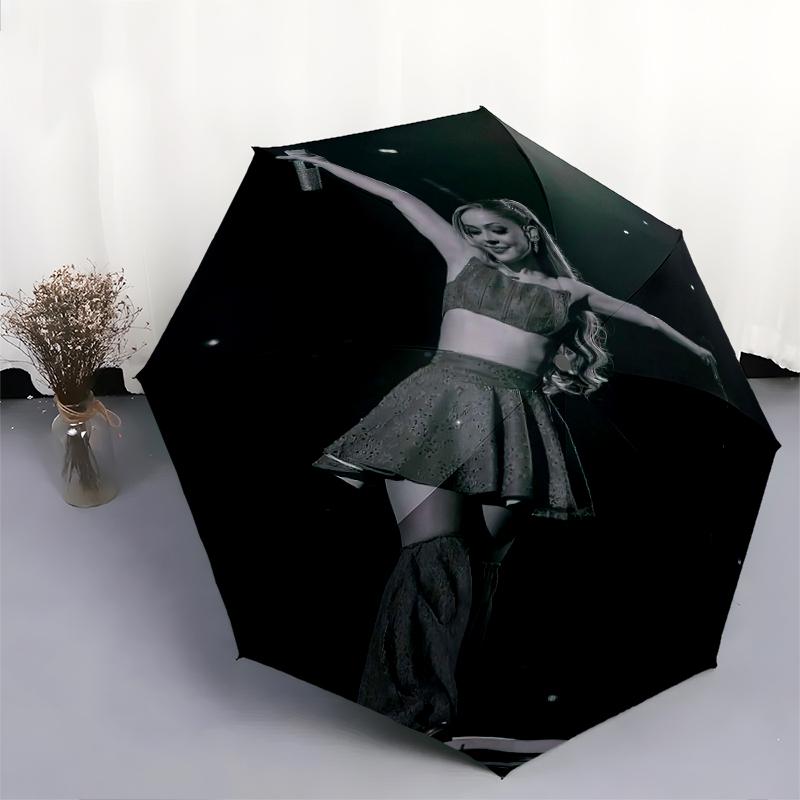 1pc Ayliva Pattern Umbrella Portable Folding Umbrella Iron Frame Hole Bone Structure Outdoor Home Umbrella