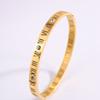 Roman Numeral Stainless Steel Bangle for Women Men Gold Color Bracelet Fashion Jewelry Accessories Gifts