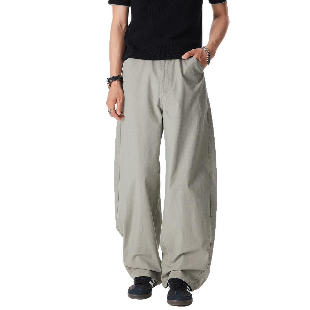 American Casual Loose Trend Pants Men's Spring New Scimitar Pants Drape Commuting Versatile Cotton Long Pants
