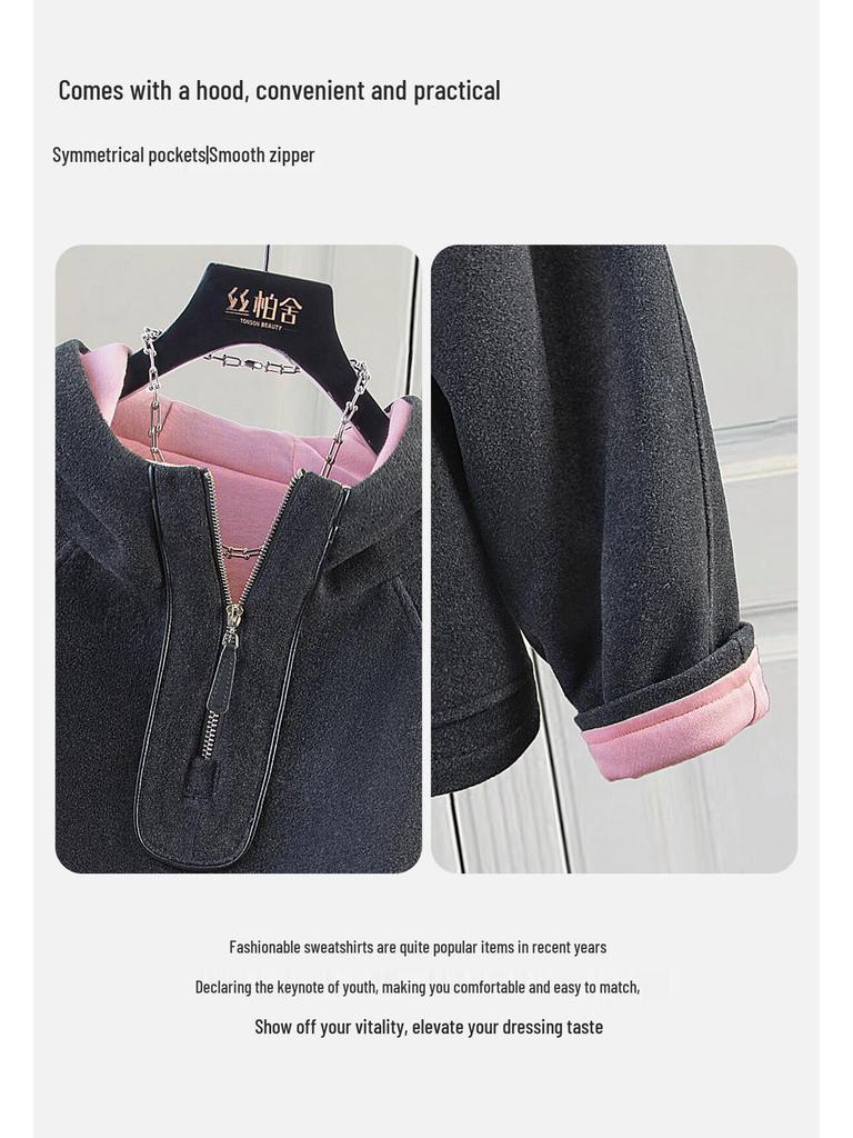 Sybelles Women's Color-Block Hooded Sweatshirt