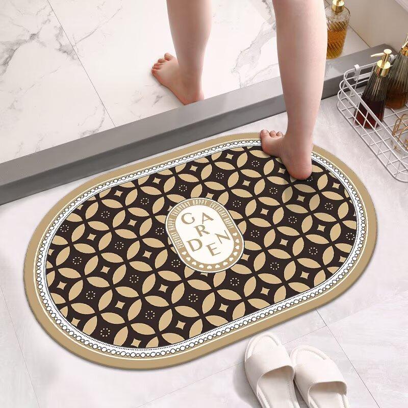 Bathroom Floor Mat, Diatom Mud Absorbent Cushion, Toilet, Toilet Door Non-slip Carpet, Household Quick-drying Floor Mat