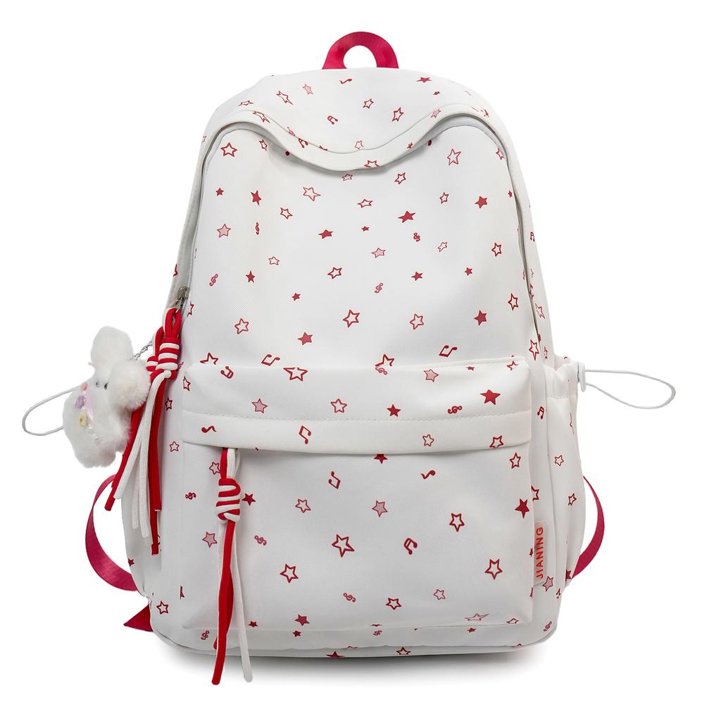 Schoolbag Korean Star Print Ins Niche Schoolbag Female Middle School Student High Value Large Capacity Versatile Lightweight Backpack