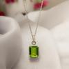 Statement Look Green Peridot Gemstone 925 Sterling Silver Pendant Necklace 18"