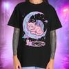 Yami Kawaii Angel Cat Shirt | Pastel Goth Harajuku Fallen Halo Moon Tee