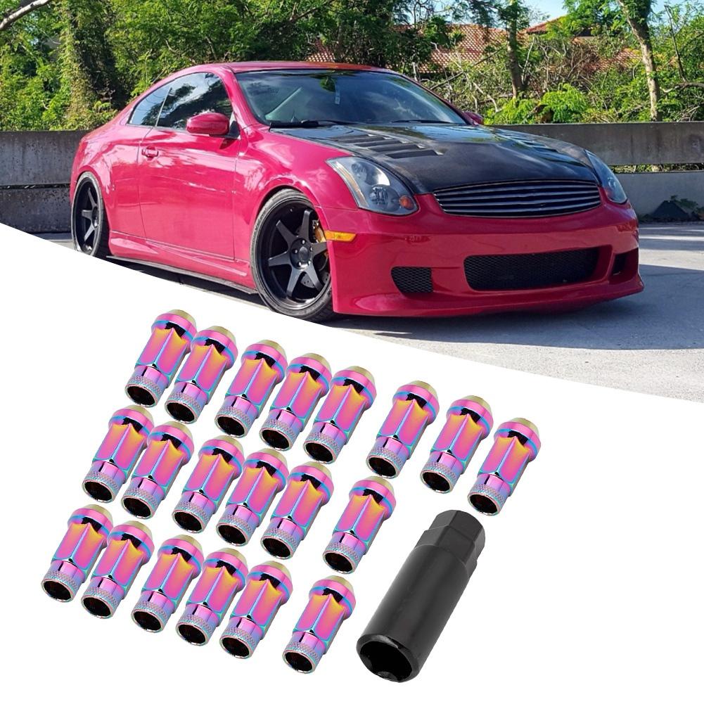 20Pcs M12*1.25 Iron Acorn Extended Open End Wheel Racing Lug Nuts with Key