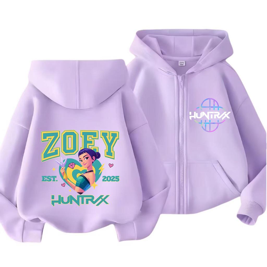 Kpop Demon Hunters Zip Up Sweatshirts Hoodie Coat Children Clothes Kid Girl Boy Sweatshirt Y2k Hoody Baby Casual Top