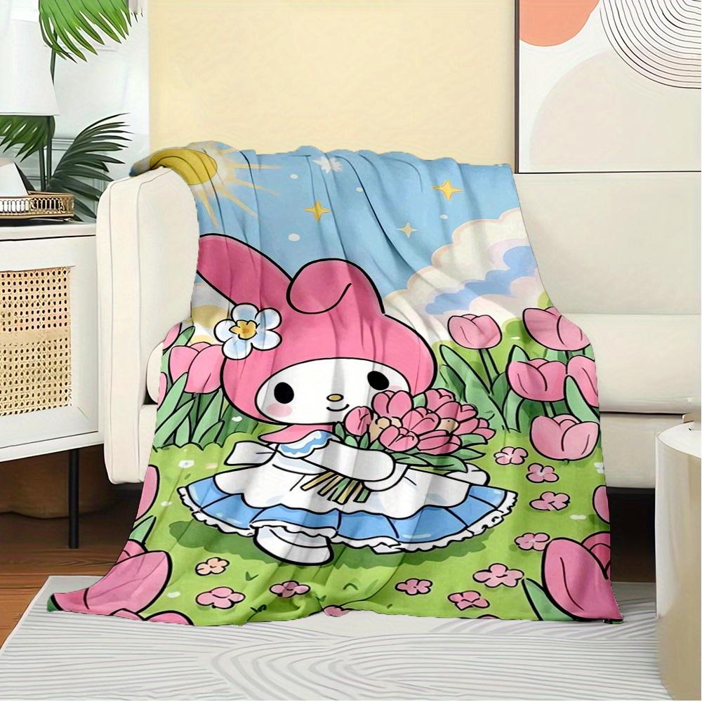1pc Flannel My Melody, Spring, FlowersThrow Blanket, Cartoon Truck Pattern Printed Blanket, Warm Cozy Soft Blanket For Couch Bed Sofa Car Of