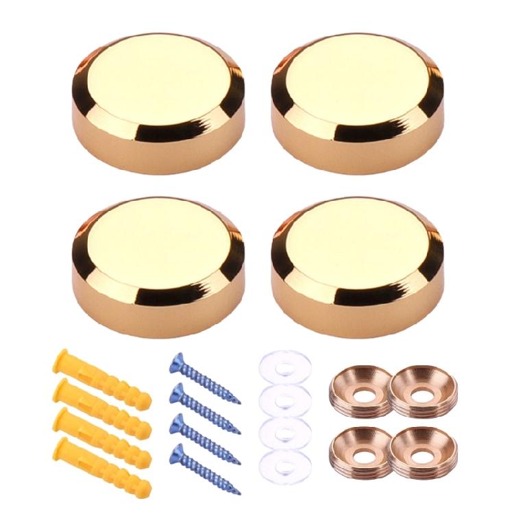 Set of 4 Gold Tone Brass Mirror Fasteners Practical Designs for Secure Mounting in Residential and Business Space