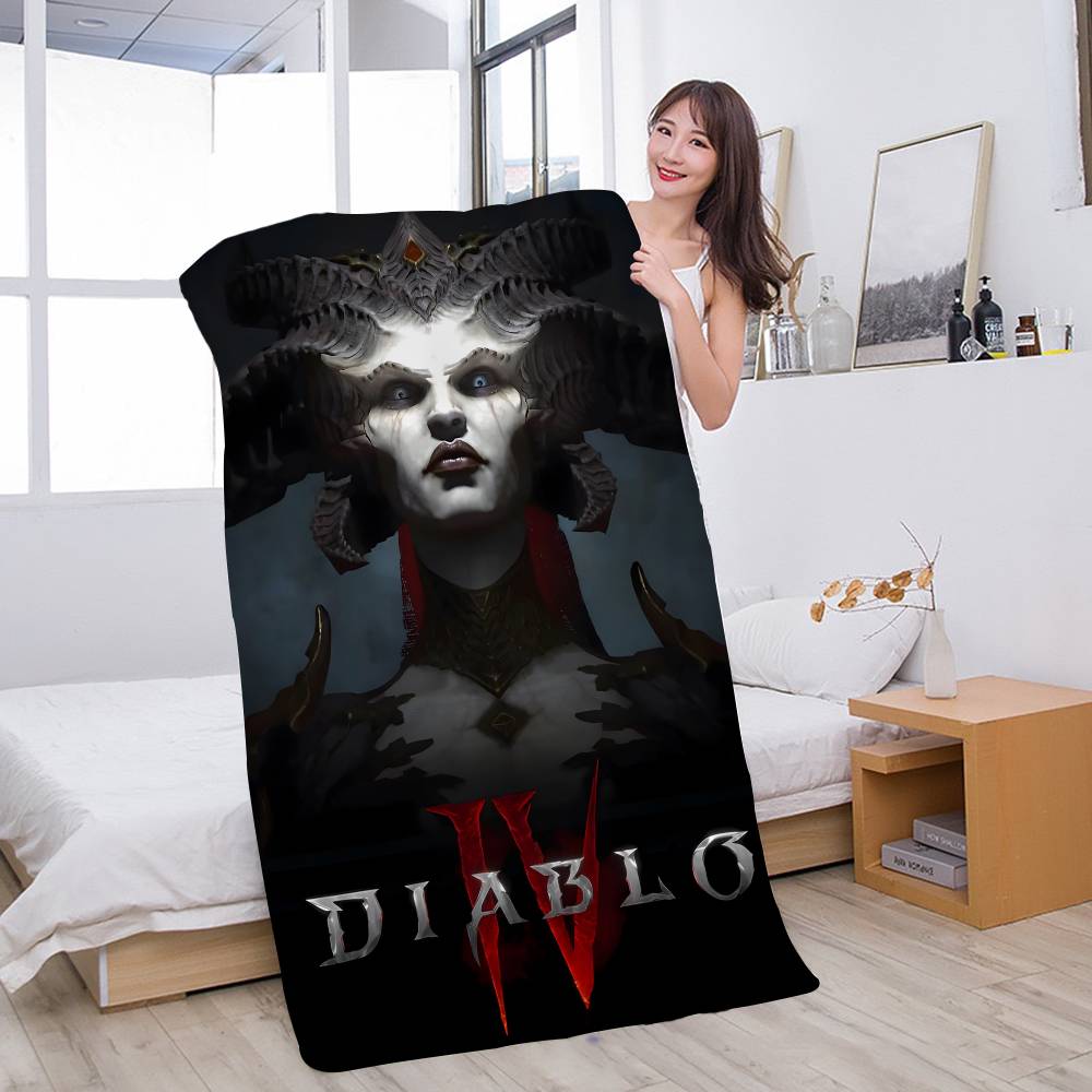 RPG Game D-Diablo 4 Bath Towel Microfiber Soft Water Absorbing Breathable For Girl Kids Decorative Cartoon Beach Towel