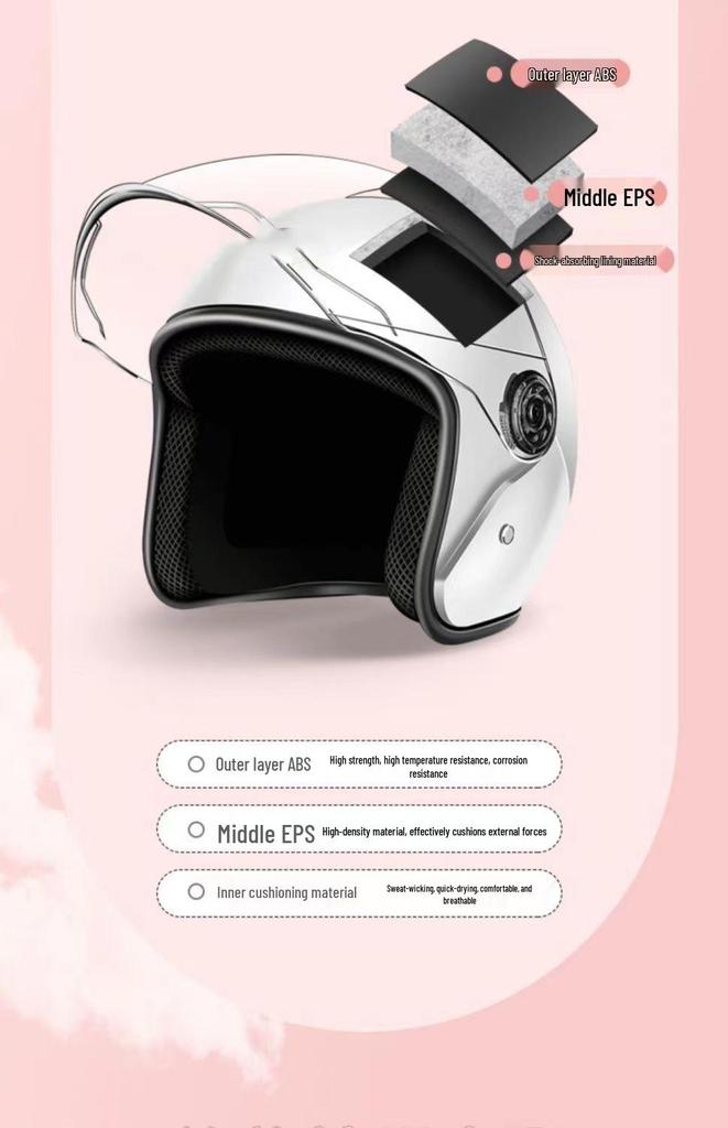 3C Electric Vehicle Helmets for Men & Women, All-Season, Stylish, High-Quality, Trendy New Design, Fashionable Internet Favorite