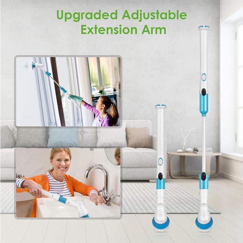 Electric Cleaning Brush Handheld Cordless Autorotation Shower Scrubber with 3PCS Replacable Head