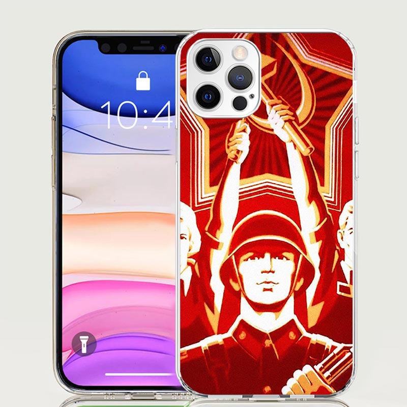 Russia Vintage USSR Communism Phone Case For iPhone 17 Air 16 15 Plus 11 14 Pro Max 13 Mini 12 7 8 + SE Pattern Art Customized C