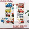 2D FLAT PRINTING 2pcs Curta (Without Rod) Colorful Cartoon Cars Pattern Popular Curta Polyester Easy Install Curta