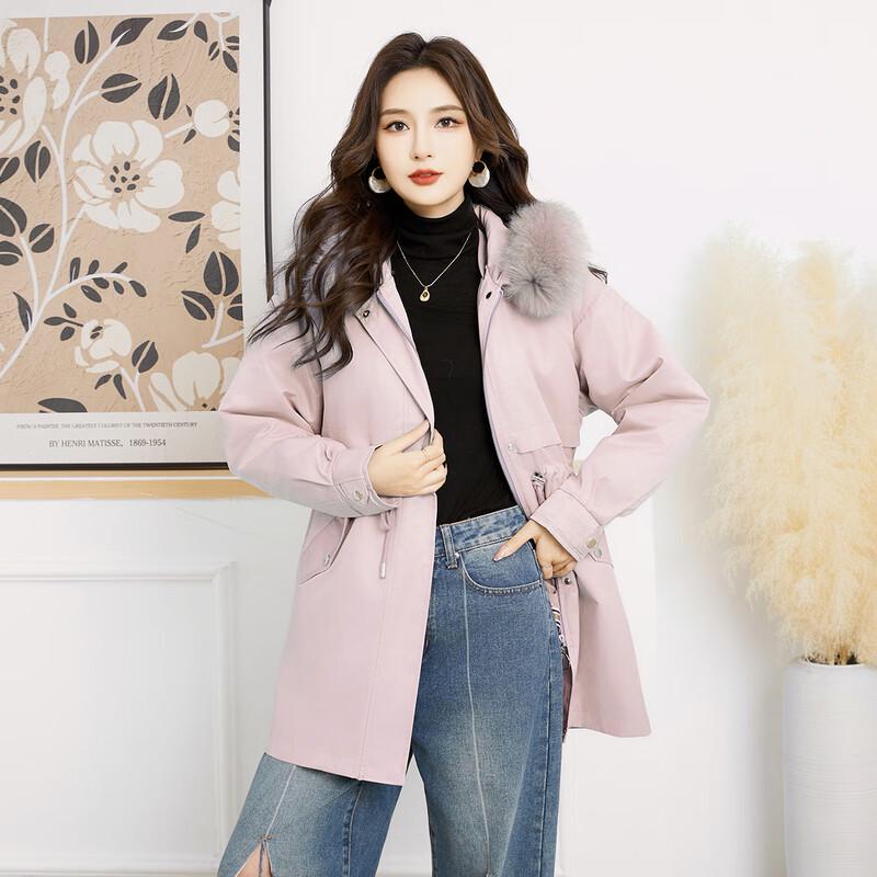 KAISER Women's Fox Fur Collar Rabbit Lined Parka