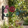 Gancho Metálico Oco para Plantas Rosa Ferrugem Gancho para Cesta de Flores Resistente Decorativo Suporte de Parede para Plantas Uso Externo