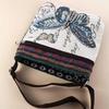 Retro Ethnic Style Shoulder Bag Canvas Embroidered Phone Crossbody Messenger Bag Travel Outdoor Casual Simple All-Mastch Women Small Bag