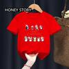 Christmas Kid T Shirt Fashion Merry Christmas Letter-printed Children's T-shirt Short-sleeved Tops for Children Clothes Tee