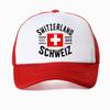 Casquette de baseball en maille respirante motif drapeau suisse pour homme et femme, chapeau trucker d'été, snapback réglable