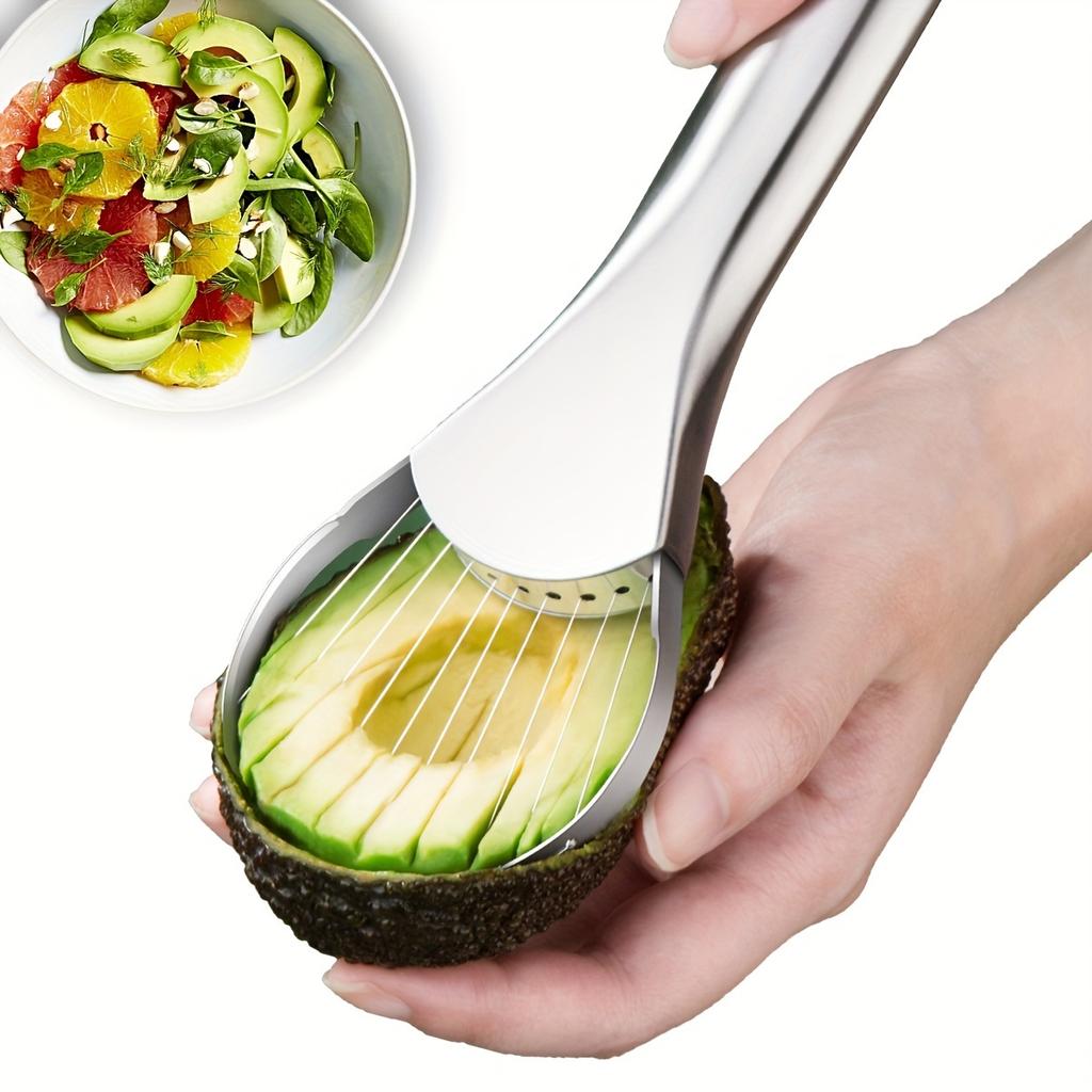 Kráječ na avokádo, Nerezový kráječ na avokádo, Vypeckovač, Škrabka a kráječ, Multifunkční dělič ovoce, Kuchyňský gadget