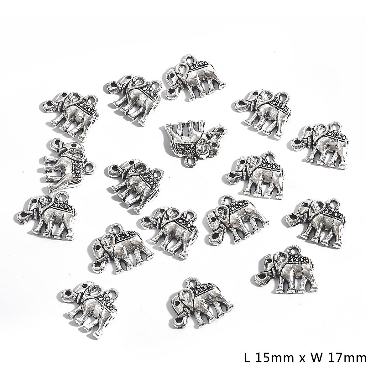 

10-30 шт. модные металлические серебряные подвески в виде животных, ожерелье, бусины, браслеты «сделай сам» 09 15×17mm 20pcs серебряный